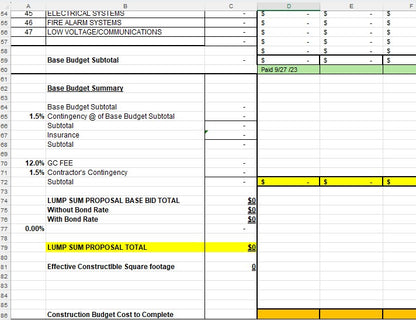 Cost Reporting Form