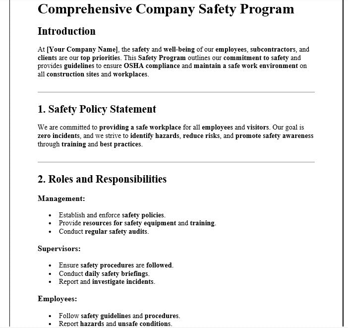 Company Safety Program