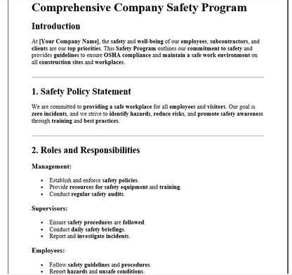 Company Safety Program