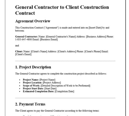 Contract Agreement (Client or Customer)