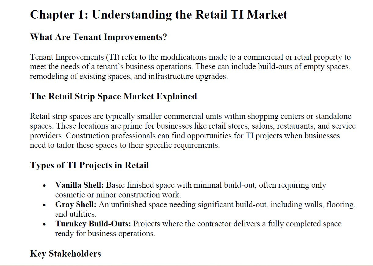 How to Get into Retail Spaces for Tenant Upfit Construction (TI Projects)