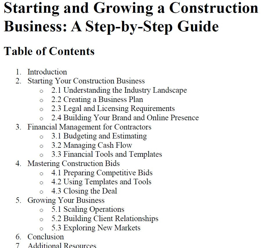 Starting and Growing a Construction Business: A Step-by-Step Guide